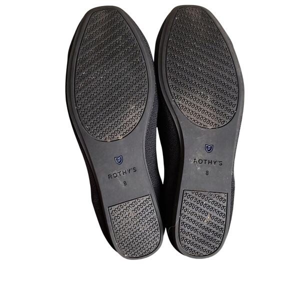 ROTHY'S Flats The Square Classic Black Ballet Flats Women's  Sz 8 - Picture 13 of 13